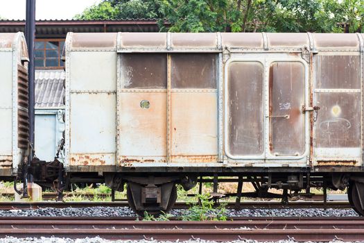 Railroad container  with more rusty old