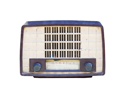 Old radio isolated on white background.