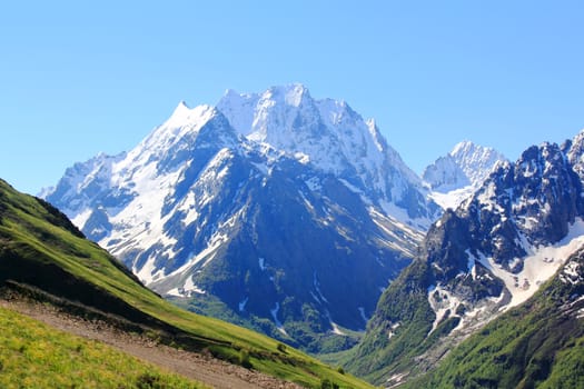 Image of beautiful landscape with Caucasus mountains