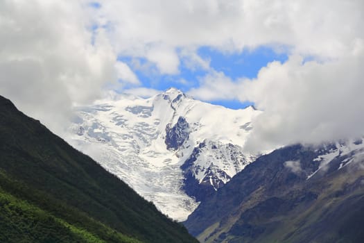 Image of beautiful landscape with Caucasus mountains