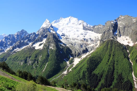 Image of beautiful landscape with Caucasus mountains