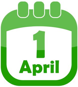 Icon 1 April in the calendar as a vector illustration