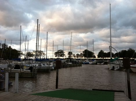 Yachts at harbor dock