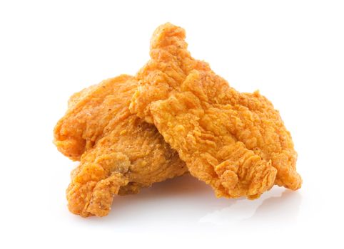 Fried chicken in isolated white background