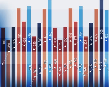 Business background including charts and graph.