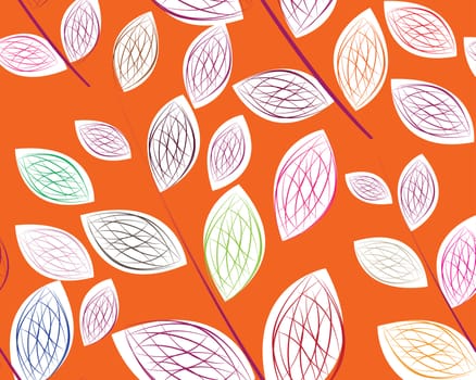 simple art of seamless colored leaf pattern