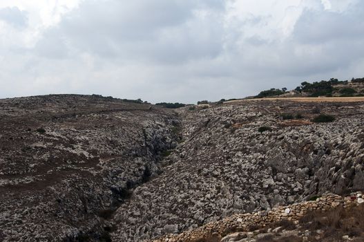 raw landscape of the island comino near Malta