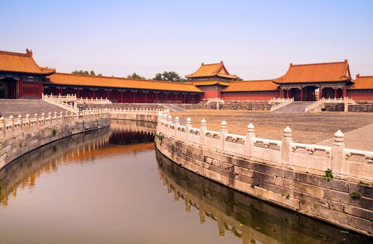 Orange canal in Forbidden city, Beijing, China