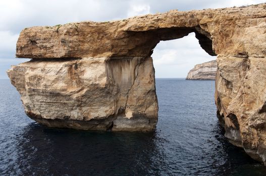 azure rock on gozo island of  Malta