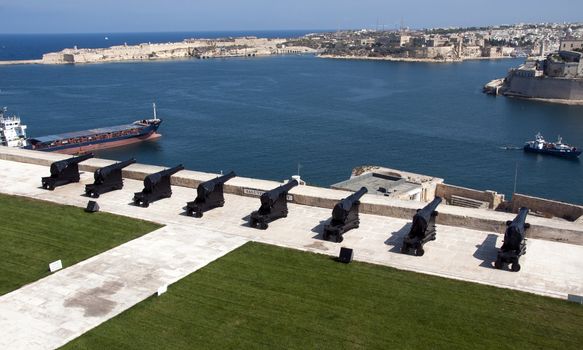 canons as defence of the city Valetta on Malta