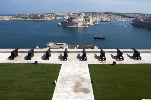 canons as defence of the city Valetta on Malta