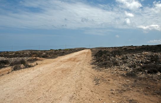 summer with dry land on Gozo