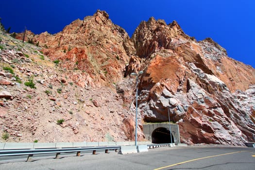Roadway tunnel adjacent to the Buffalo Bill Dam in western Wyoming.