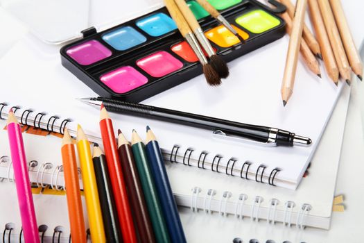Albums for drawing with water colour paints and pencils