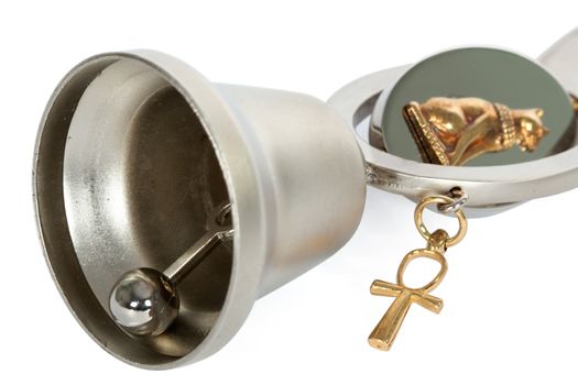 Bottle opener in the form of a bell, isolated on white background