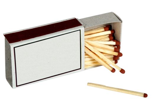 Box of matches, isolated  on a white background