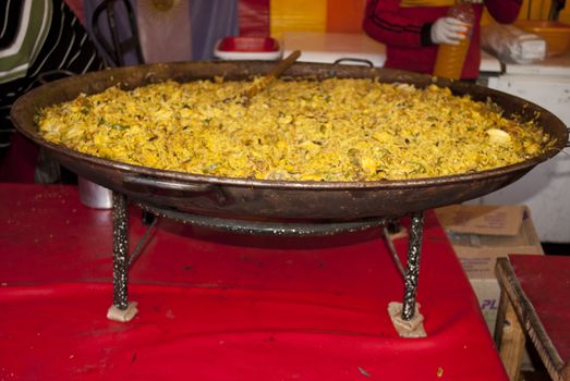 Buenos Aires, Argentina - 12 of May of 2012, typical Paella in stand of Spain in the fair of the nations organized in the city of San Fernando, Province of Buenos Aires