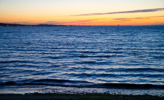 Night shot of the coast of Emilia Romagna, Italy