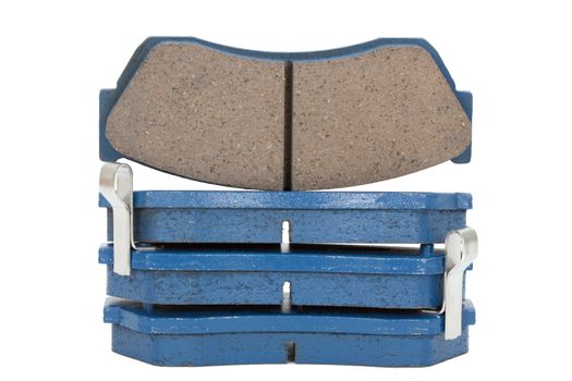 New brake pads disk brake, isolated on a white background