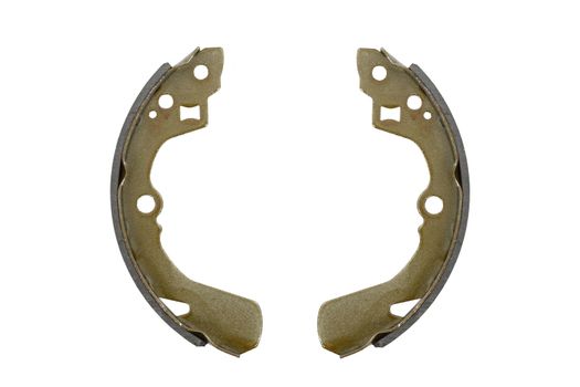 New brake pads drum brake, isolated on a white background