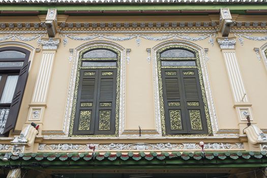 Traditional Windows on Peranakan House in Malacca Malaysia