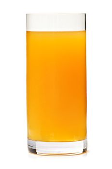 Apple juice in clear glass isolated on white background