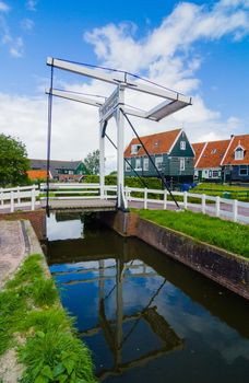 Beatrix bridge in the village Marken, the Netherlands