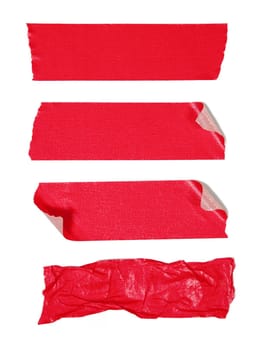 Red adhesive tape isolated on white