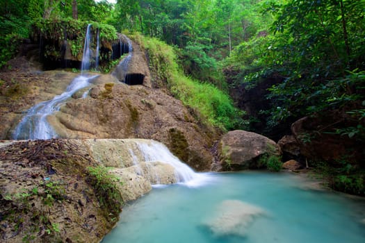 Eravan Waterfall in Kanchanaburi, Thailand