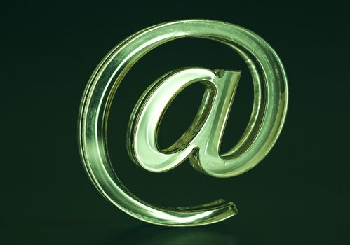 The Sign Email green colour on dark background.