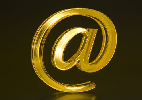 The Sign Email golden colour on dark background.