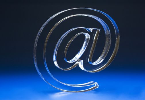 The Sign Email blue colour on dark background.