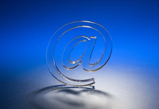 The Sign Email blue colour on dark background.