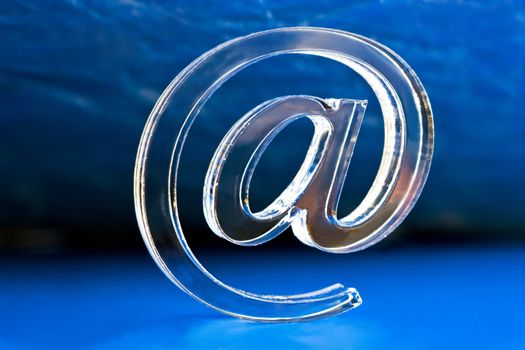 The Sign Email blue colour on dark background.