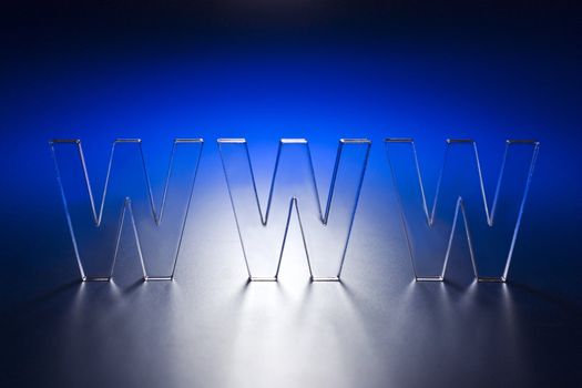 The Symbol WWW on turn blue the background.