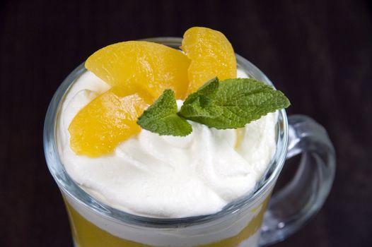 Whipped cream with fruit.