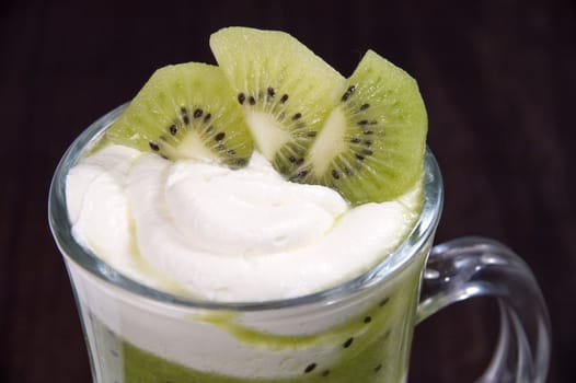Whipped cream with fruit.