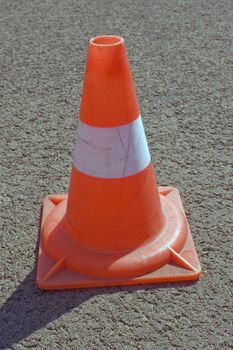 Warning road mark on a road.