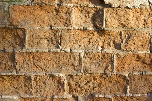 Old wall from a red brick.