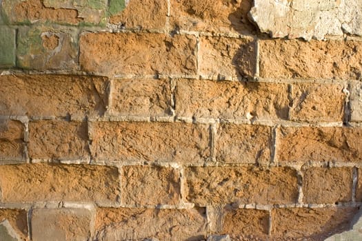 Old wall from a red brick.