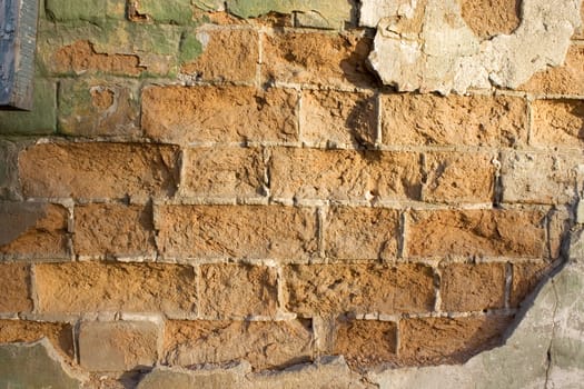 Old wall from a red brick.