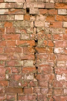 Old wall from a red brick.