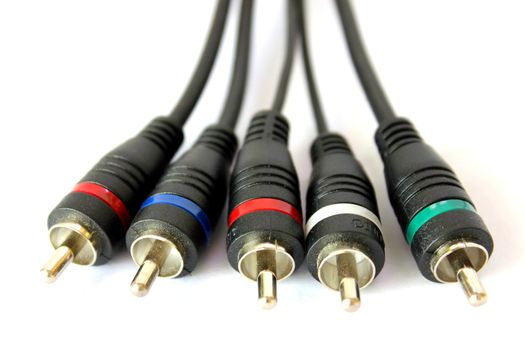 Isolated set of component cables that brings HD quality to a TV