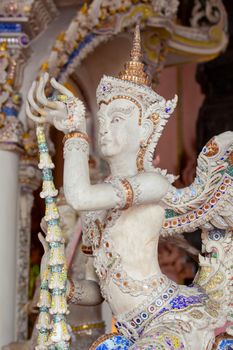 Thai style angel statue in Erawan museum,Thailand