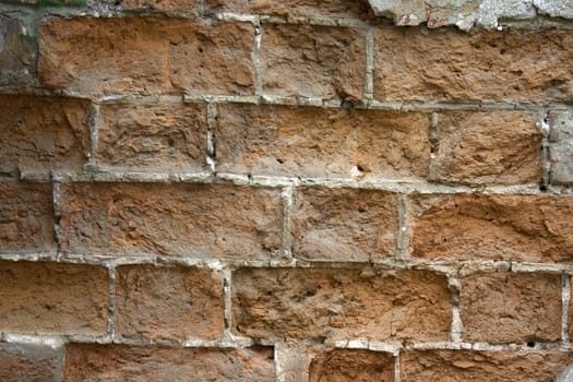 Old wall from a red brick.