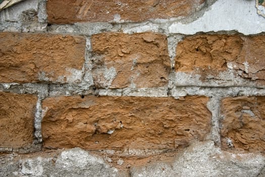Old wall from a red brick.