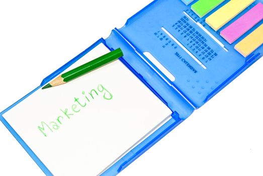 Business marketing strategy concept,  strategy on memo stick notes photo