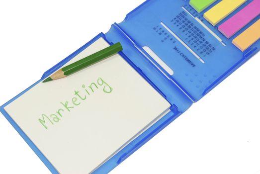 Business marketing strategy concept,  strategy on memo stick notes photo