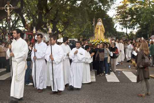Argentina - Buenos Aires - May 15, 2012: procession in commemoration of the celebration of San Isidro Labrador in the cathedral that bears his name located in the province of Buenos Aires