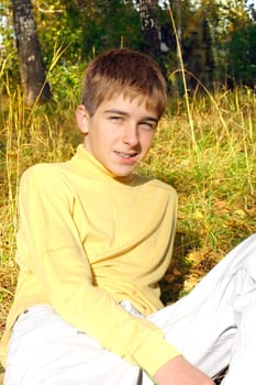 teenager portrait in the autumn forest